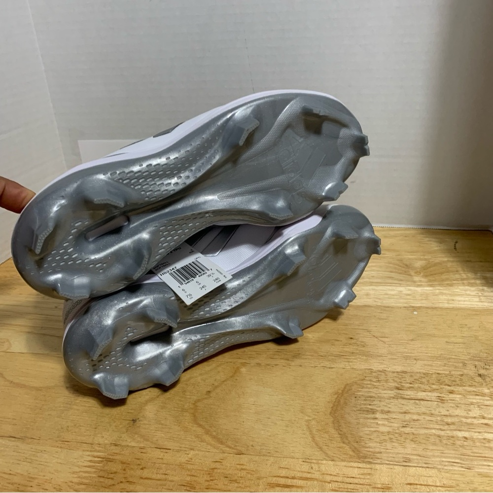 Adidas Ladies Softball Shoe Pure Hustle H02347 White Silver Stripes - Size 7.5 - Picture 8 of 8